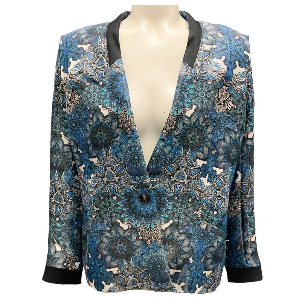 Helmut Lang Blue Multi Mandala Wet Print Jacket